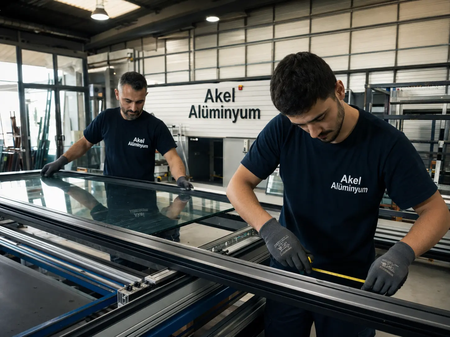 Akel Alüminyum atölyesinde metal işleyen kaynak ustası